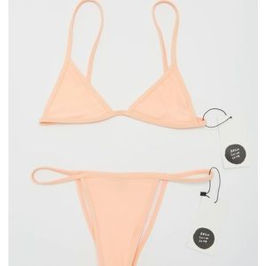 Basic Swim La Premiere Set Top + Bottom in Peach